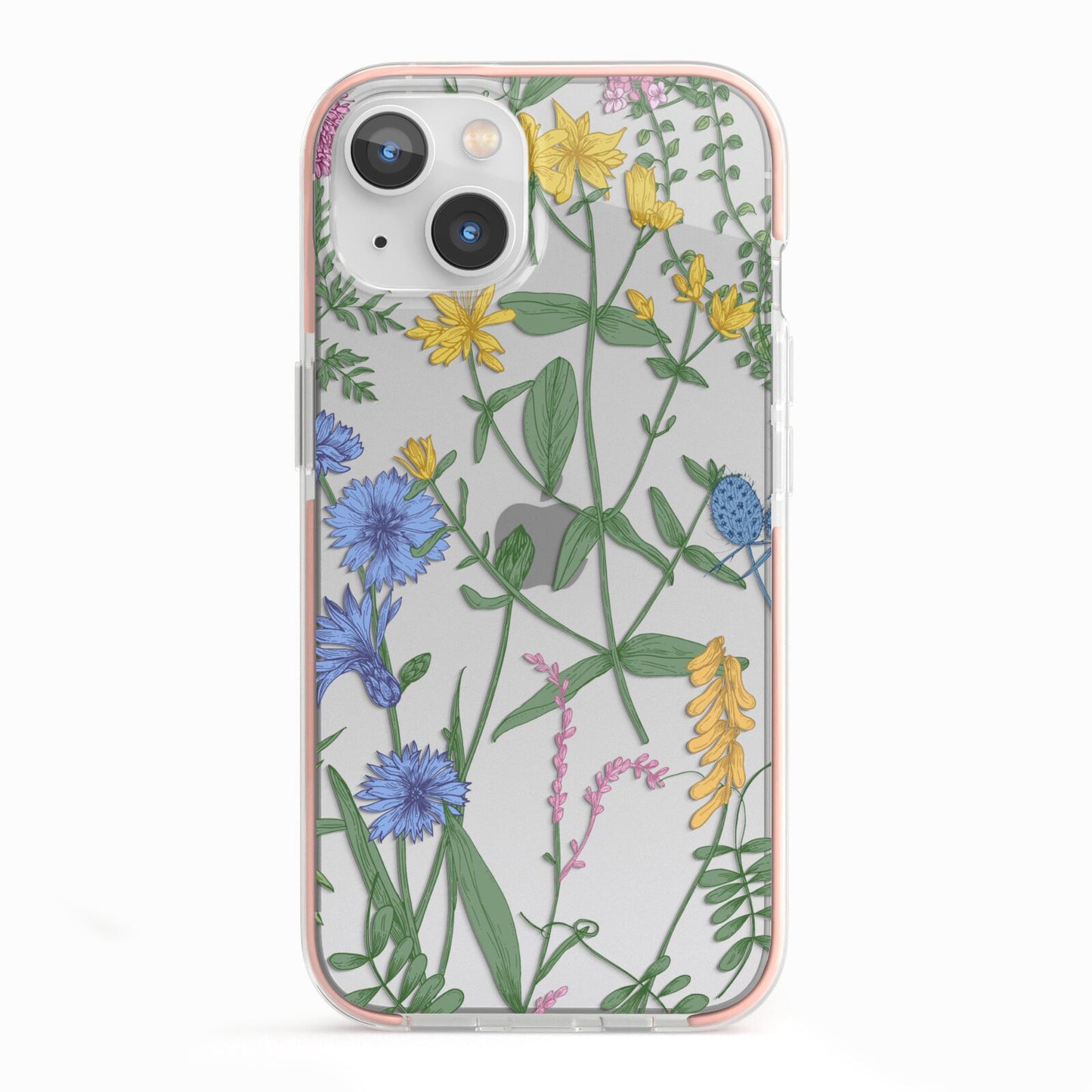 Garden Florals iPhone 13 TPU Impact Case with Pink Edges