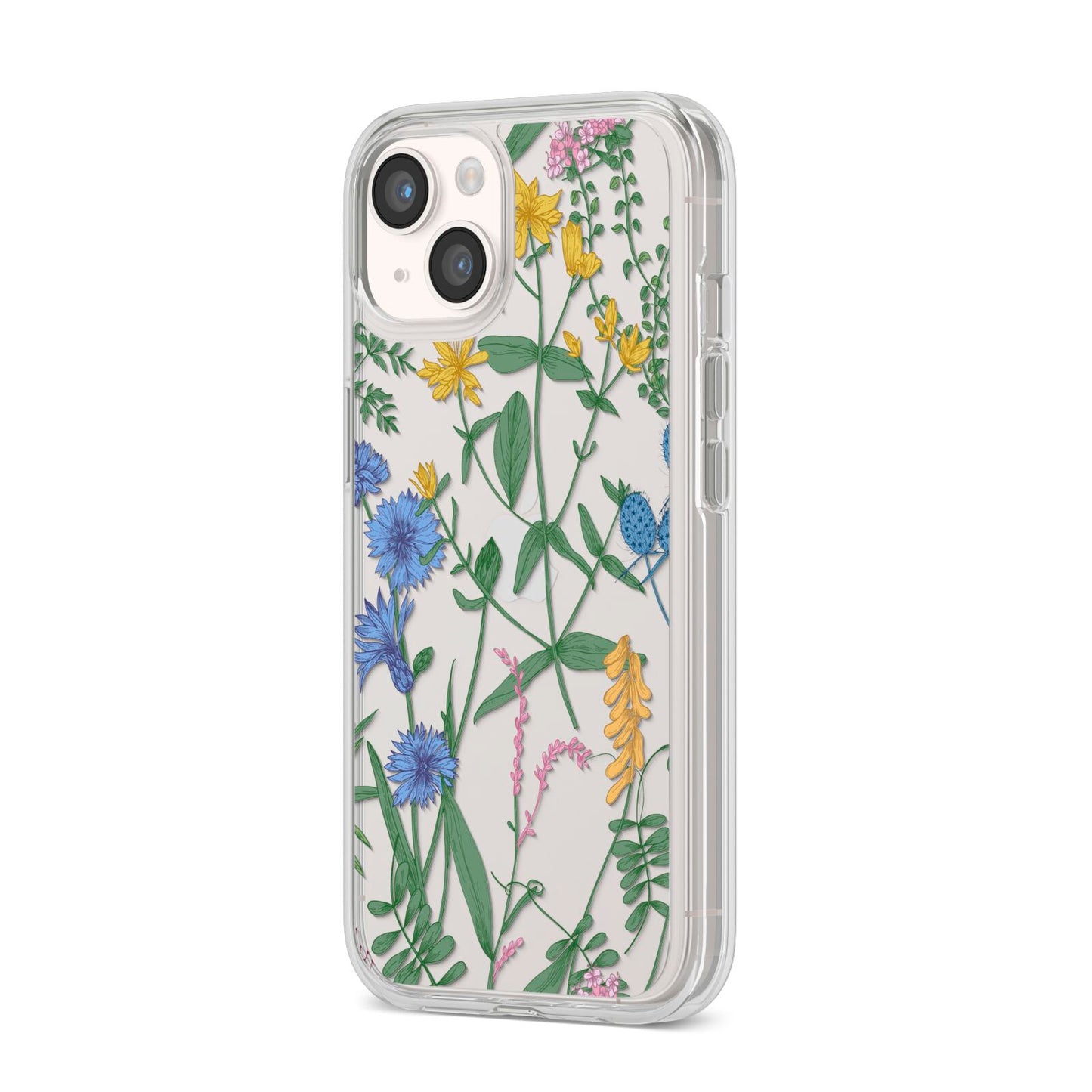 Garden Florals iPhone 14 Clear Tough Case Starlight Angled Image