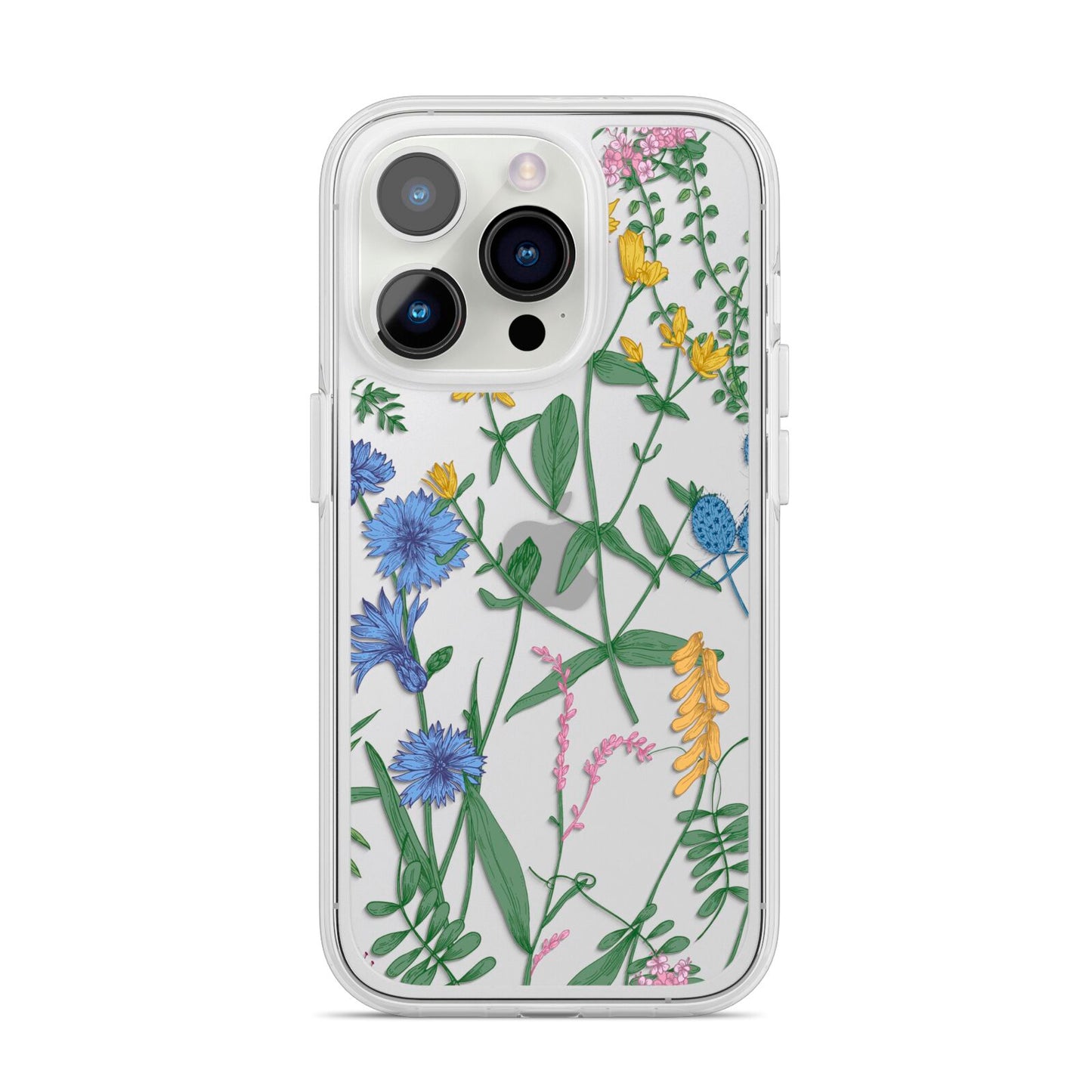 Garden Florals iPhone 14 Pro Clear Tough Case Silver