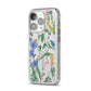 Garden Florals iPhone 14 Pro Glitter Tough Case Silver Angled Image