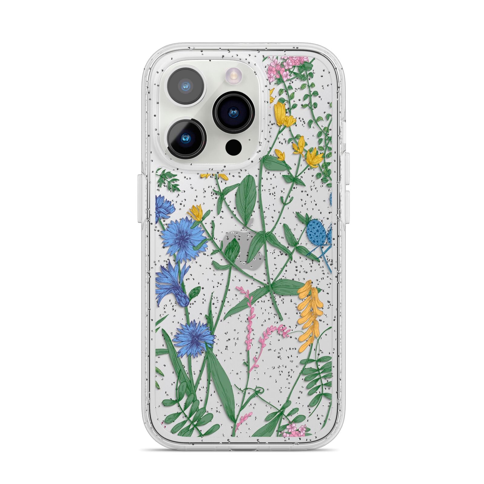 Garden Florals iPhone 14 Pro Glitter Tough Case Silver