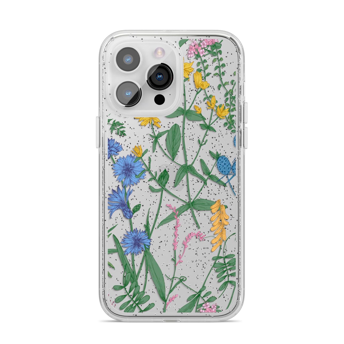 Garden Florals iPhone 14 Pro Max Glitter Tough Case Silver