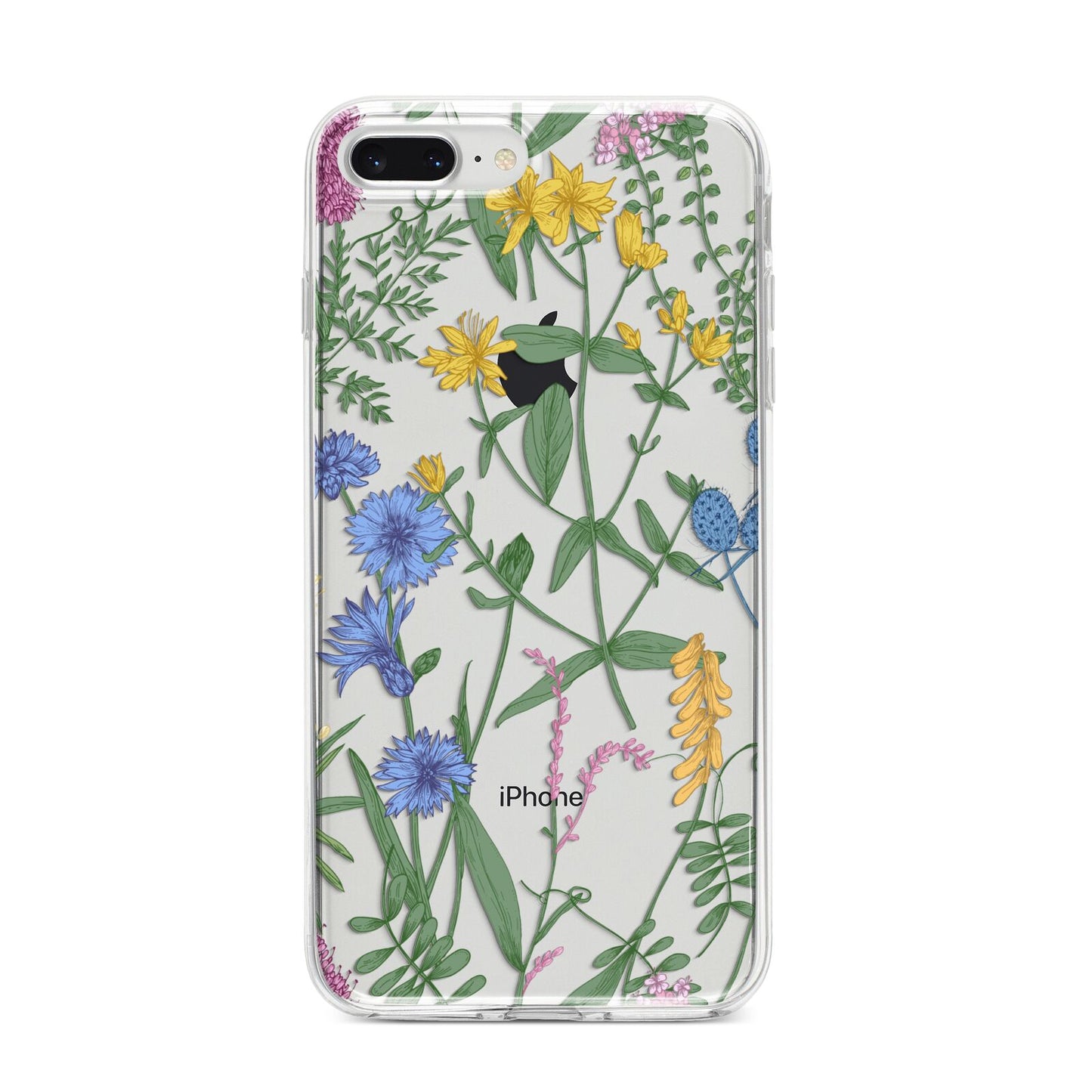 Garden Florals iPhone 8 Plus Bumper Case on Silver iPhone