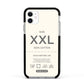 Garment Label Apple iPhone 11 in White with Black Impact Case