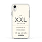 Garment Label Apple iPhone XR Impact Case White Edge on Silver Phone