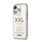 Garment Label iPhone 14 Pro Clear Tough Case Silver Angled Image