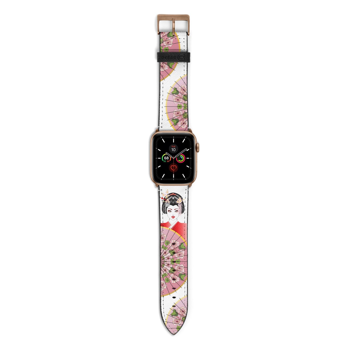 Geisha Girl Apple Watch Strap with Gold Hardware