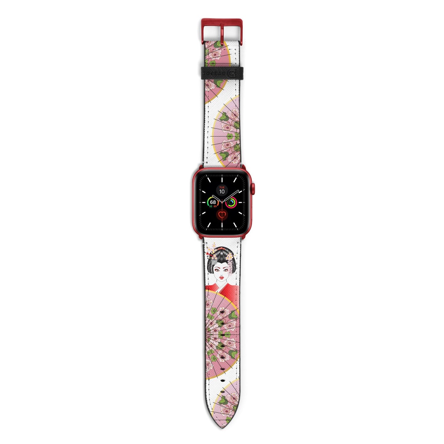 Geisha Girl Apple Watch Strap with Red Hardware