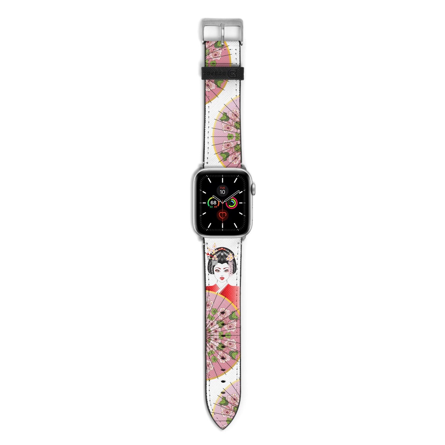 Geisha Girl Apple Watch Strap with Silver Hardware