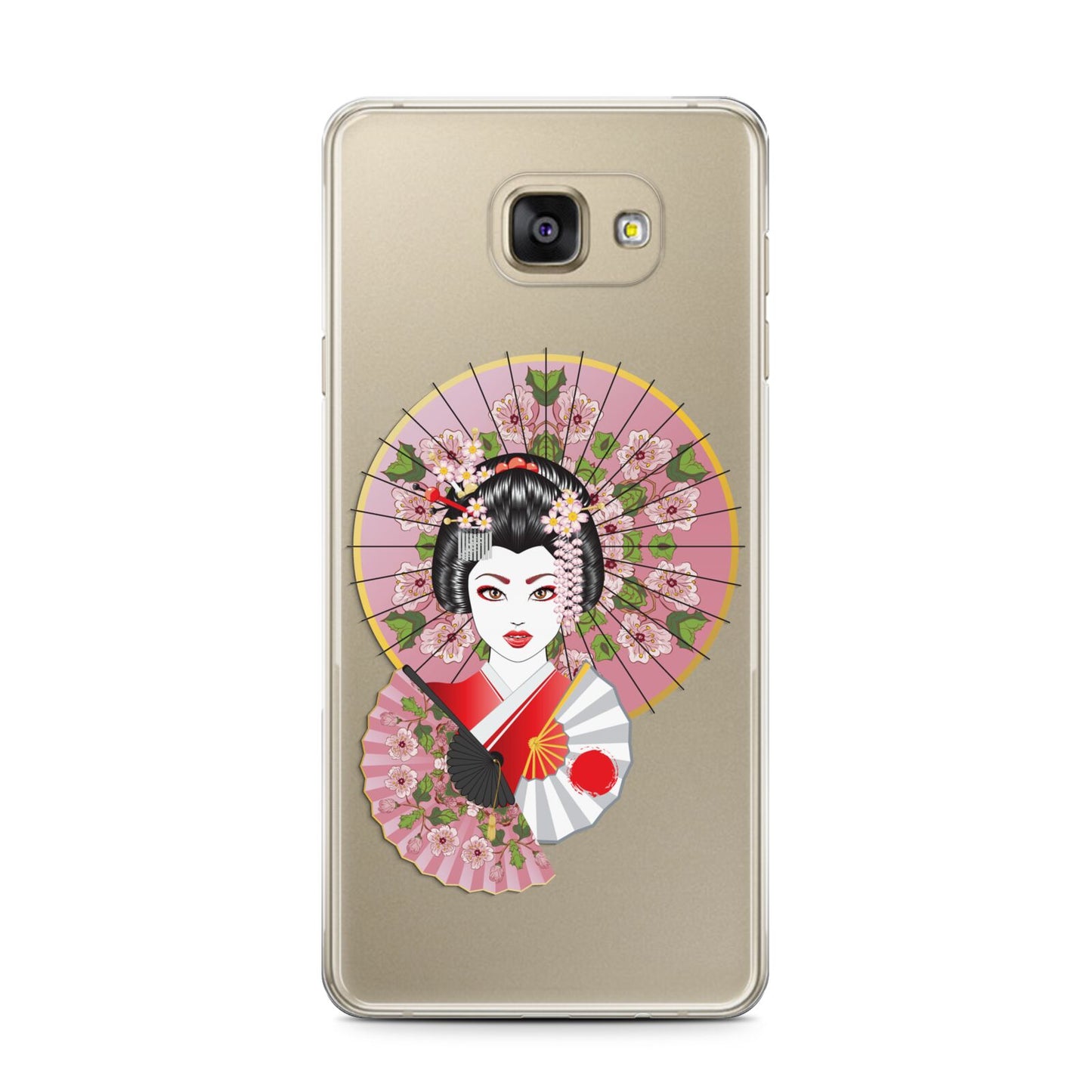 Geisha Girl Samsung Galaxy A7 2016 Case on gold phone