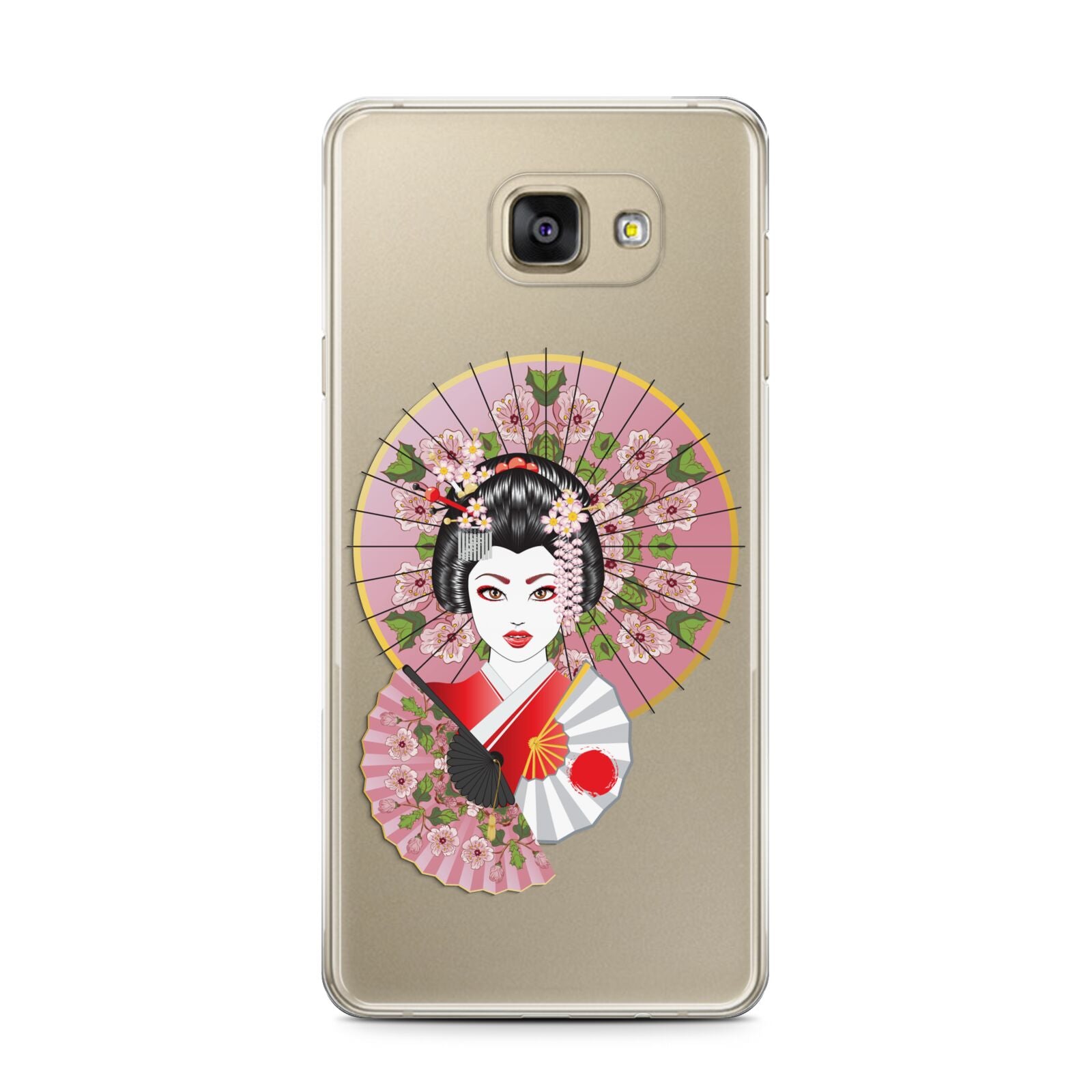 Geisha Girl Samsung Galaxy A7 2016 Case on gold phone