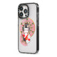 Geisha Girl iPhone 13 Pro Black Impact Case Side Angle on Silver phone
