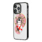 Geisha Girl iPhone 14 Pro Max Black Impact Case Side Angle on Silver phone