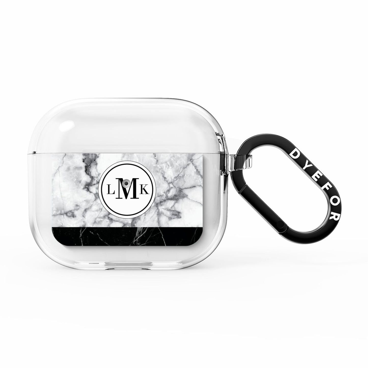 Geometric Marble Initials Personalised AirPods Clear Case 3rd Gen