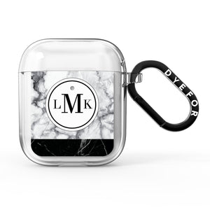 Geometric Marble Initials Personalised AirPods Case