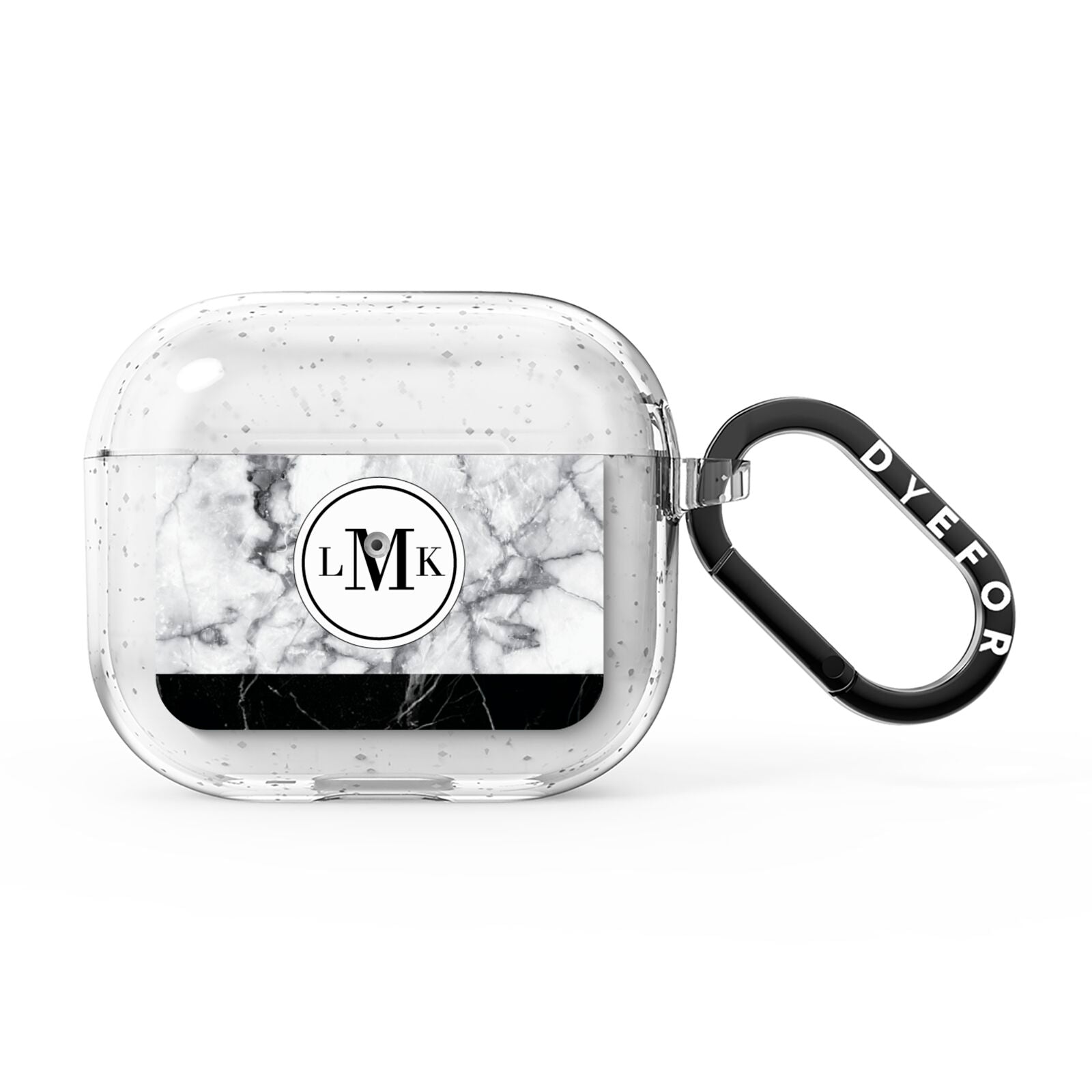 Geometric Marble Initials Personalised AirPods Glitter Case 3rd Gen