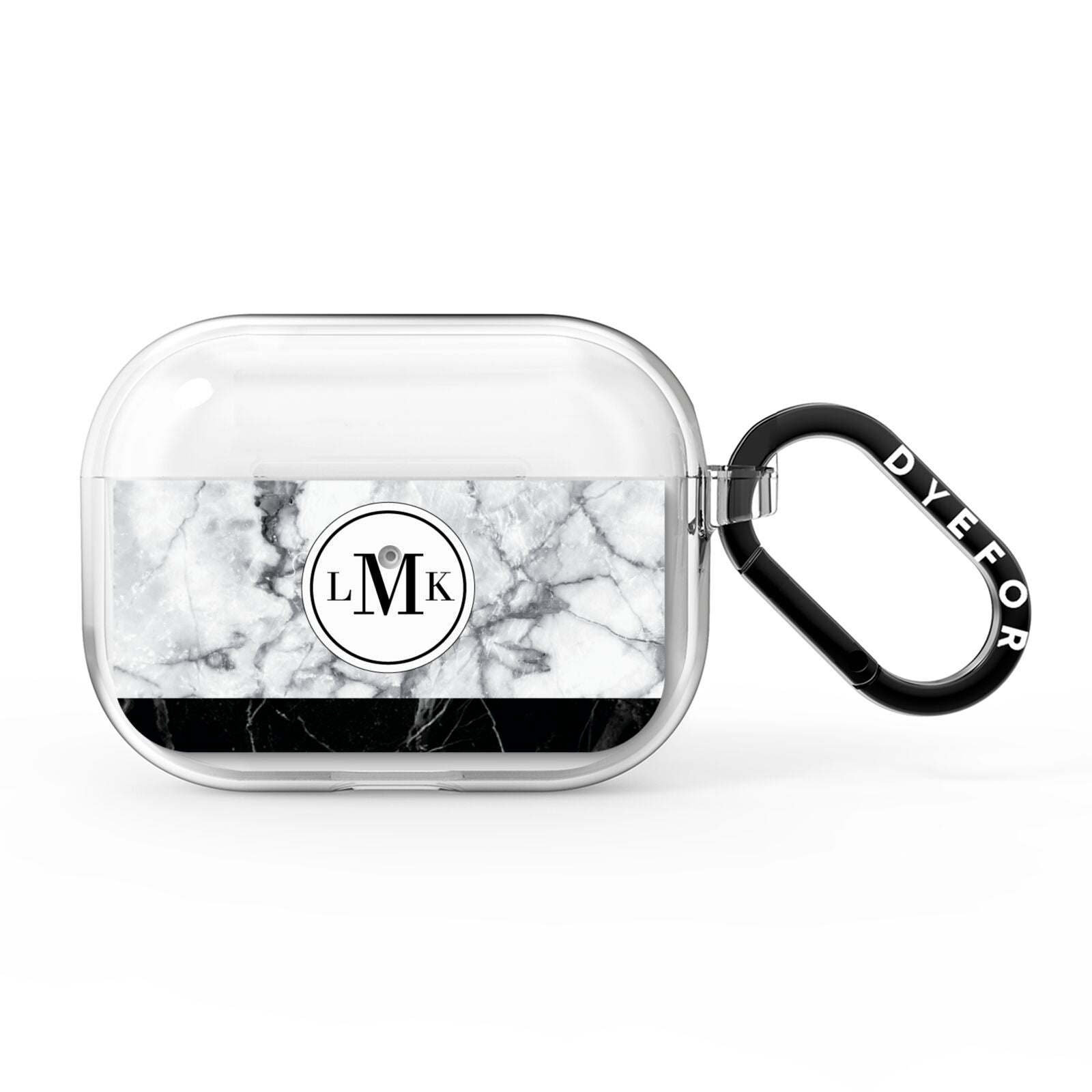 Geometric Marble Initials Personalised AirPods Pro Clear Case