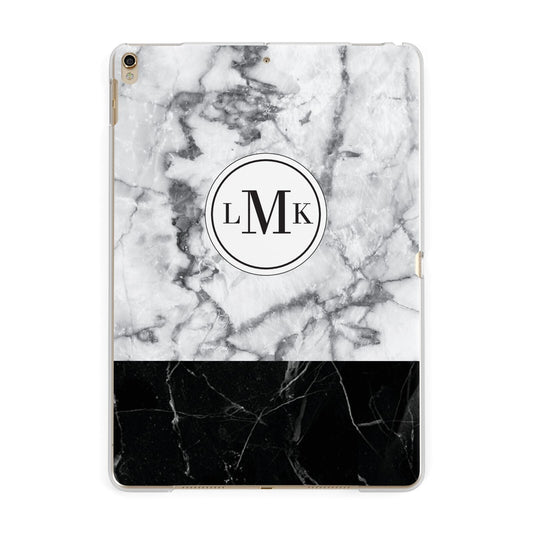 Geometric Marble Initials Personalised Apple iPad Gold Case