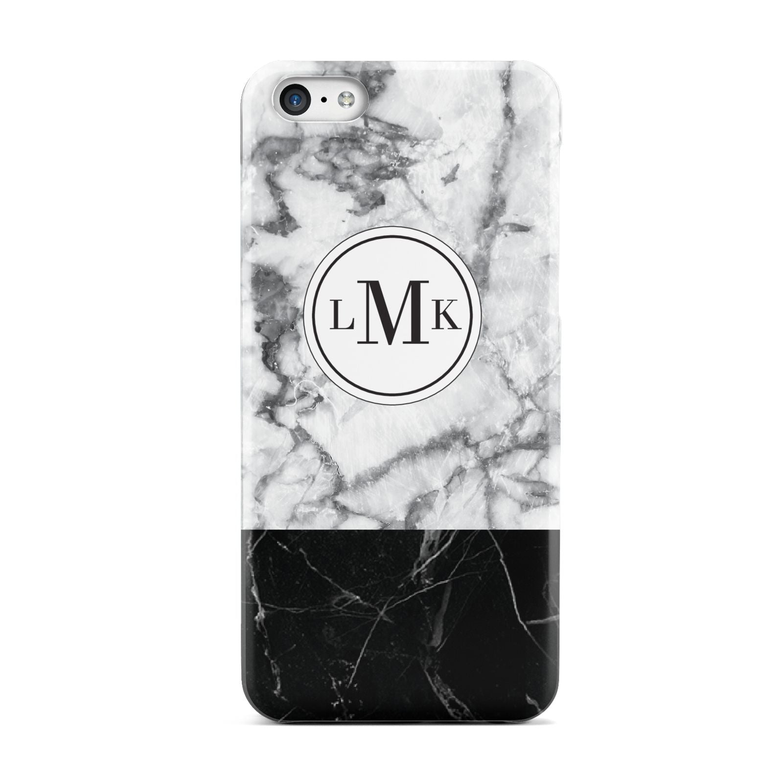 Geometric Marble Initials Personalised Apple iPhone 5c Case