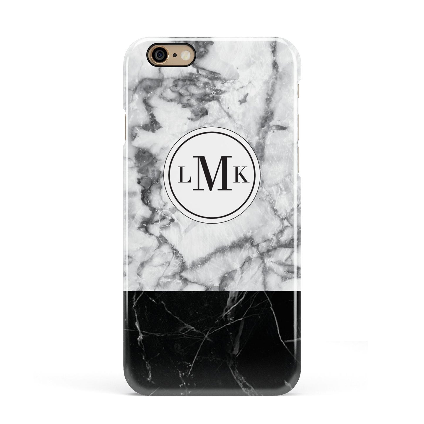 Geometric Marble Initials Personalised Apple iPhone 6 3D Snap Case