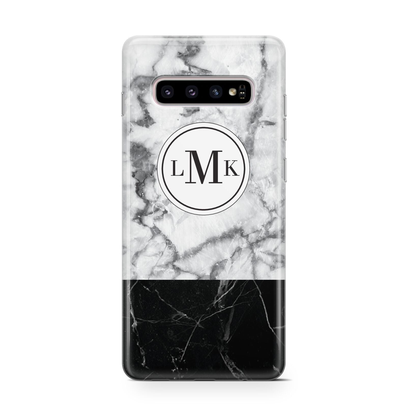Geometric Marble Initials Personalised Protective Samsung Galaxy Case