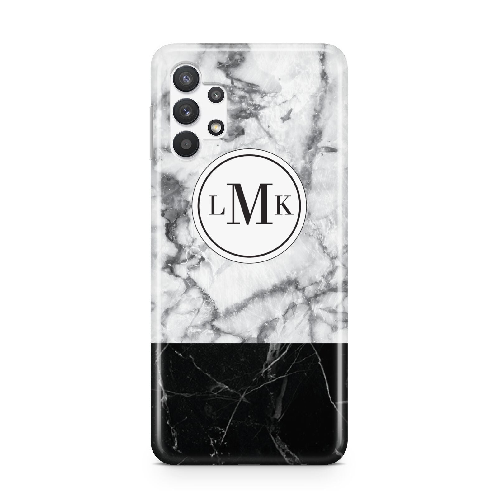 Geometric Marble Initials Personalised Samsung A32 5G Case