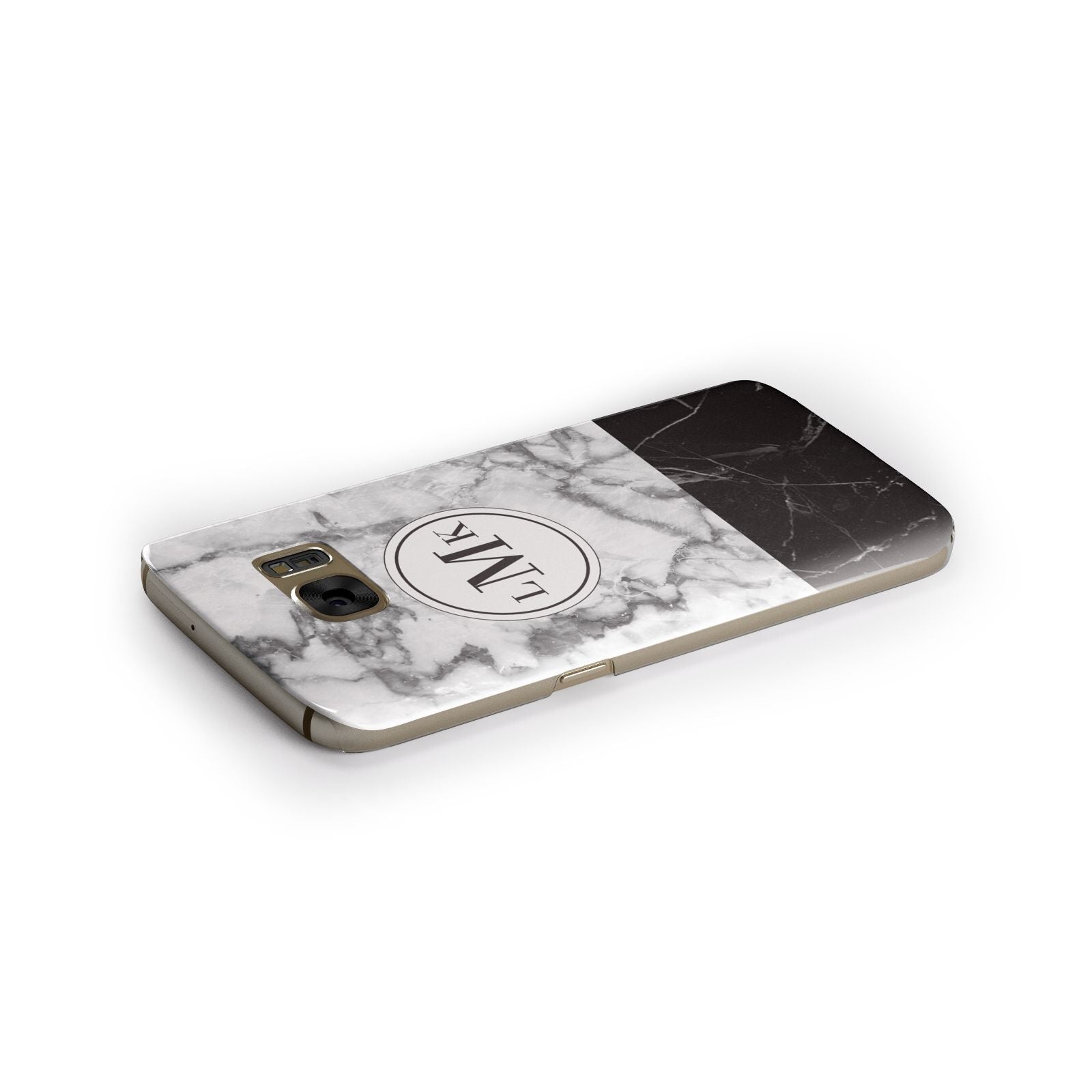 Geometric Marble Initials Personalised Samsung Galaxy Case Side Close Up