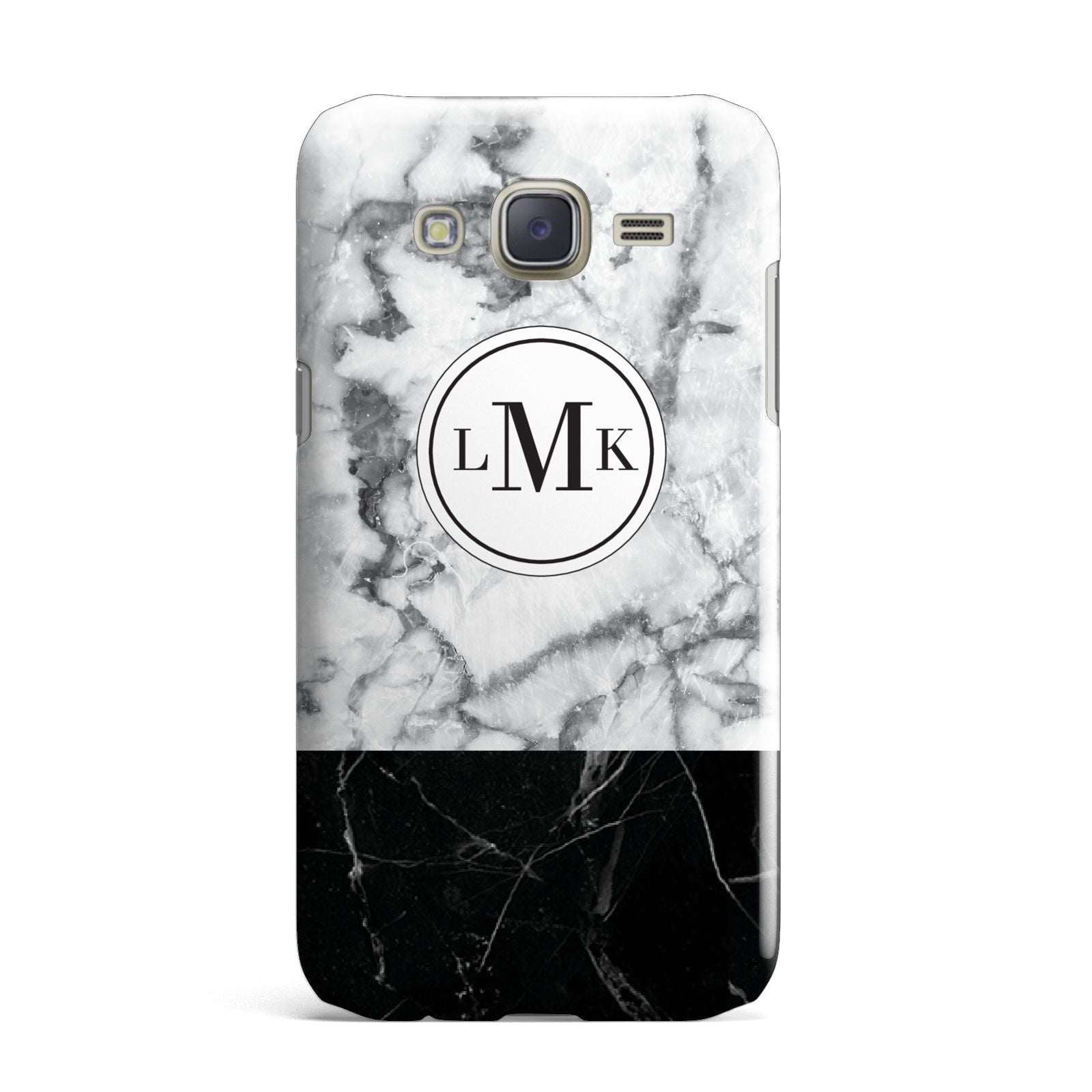 Geometric Marble Initials Personalised Samsung Galaxy J7 Case