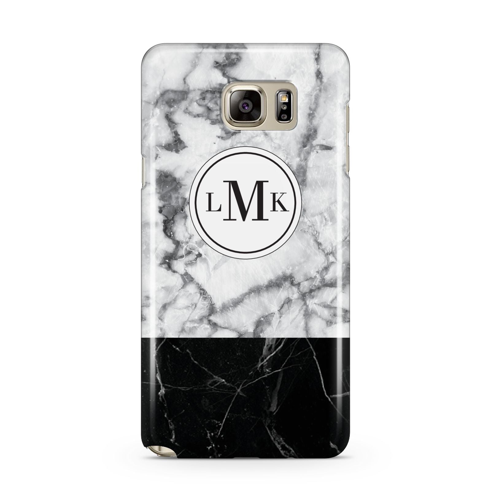 Geometric Marble Initials Personalised Samsung Galaxy Note 5 Case