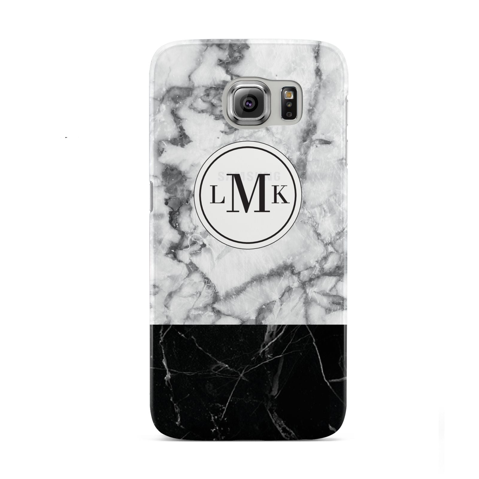 Geometric Marble Initials Personalised Samsung Galaxy S6 Case