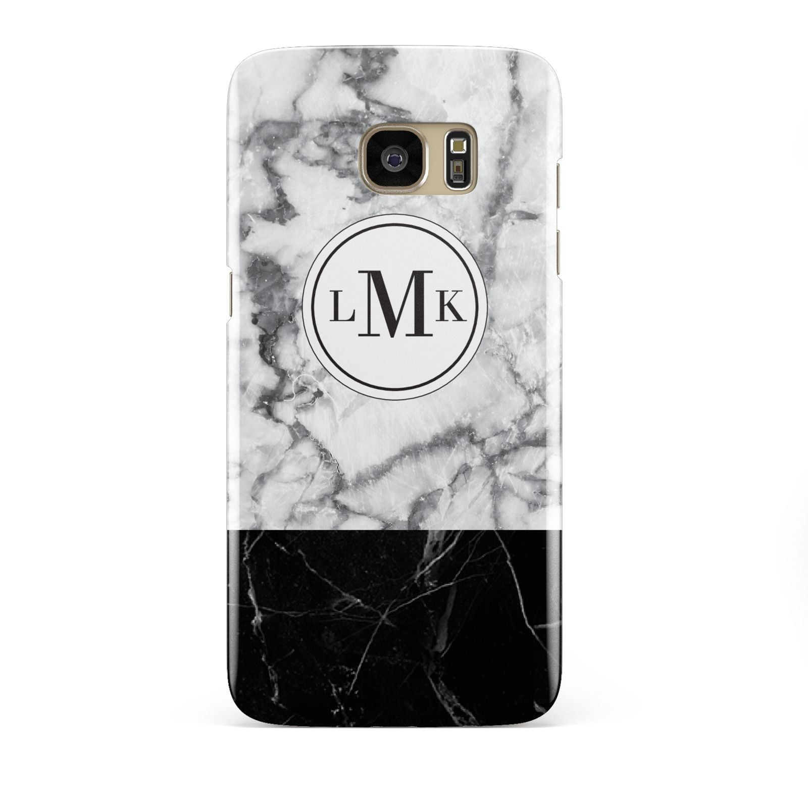 Geometric Marble Initials Personalised Samsung Galaxy S7 Edge Case
