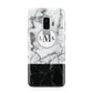 Geometric Marble Initials Personalised Samsung Galaxy S9 Plus Case on Silver phone