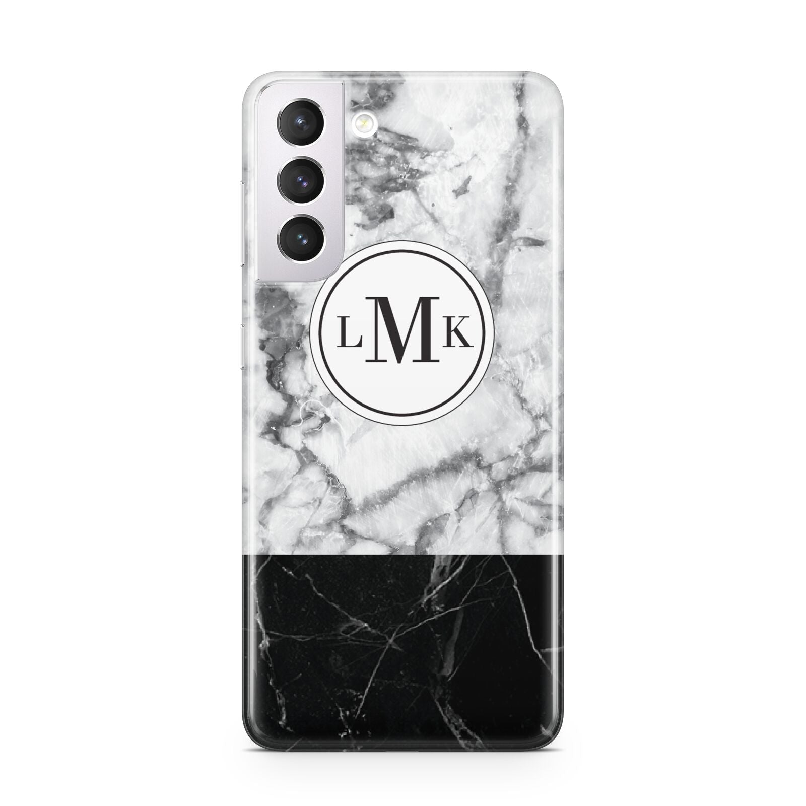 Geometric Marble Initials Personalised Samsung S21 Case