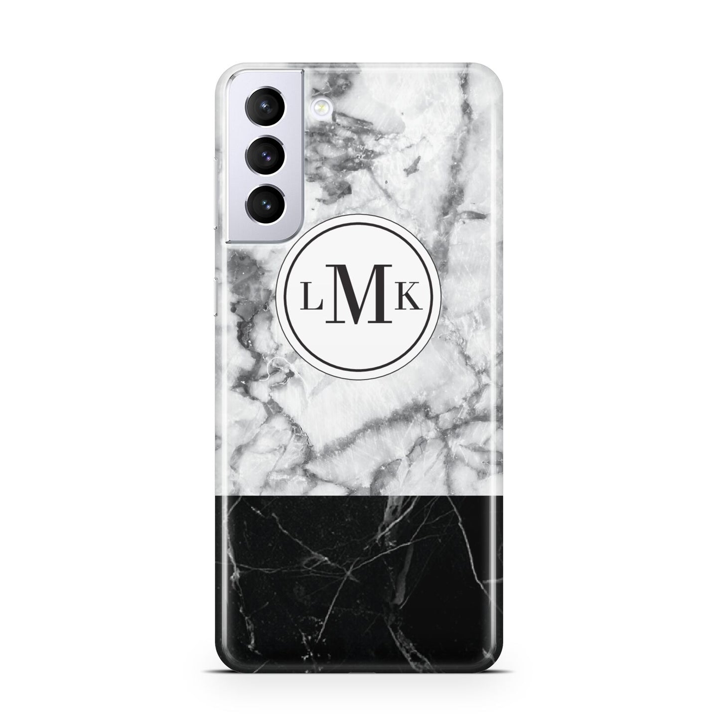 Geometric Marble Initials Personalised Samsung S21 Plus Case