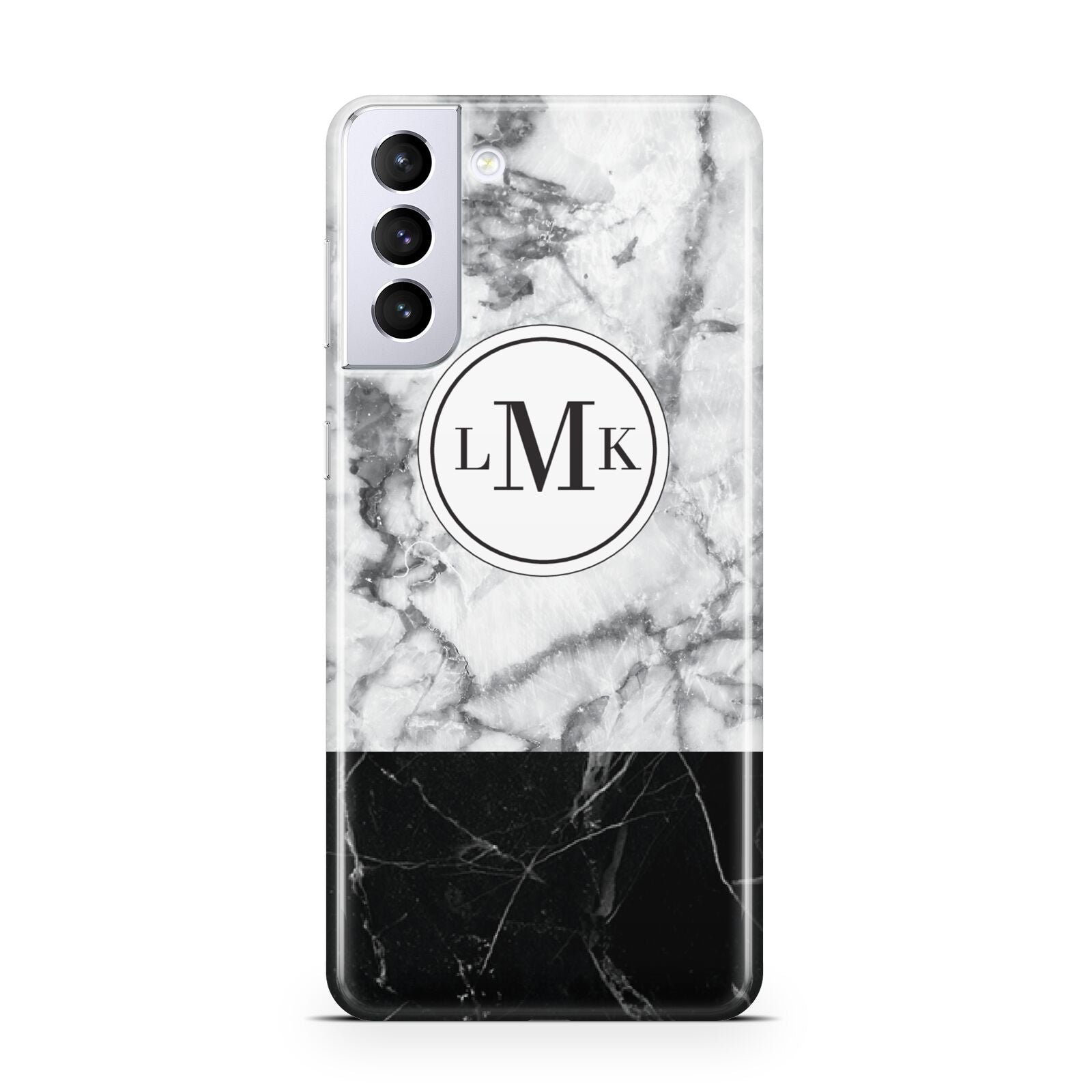Geometric Marble Initials Personalised Samsung S21 Plus Case