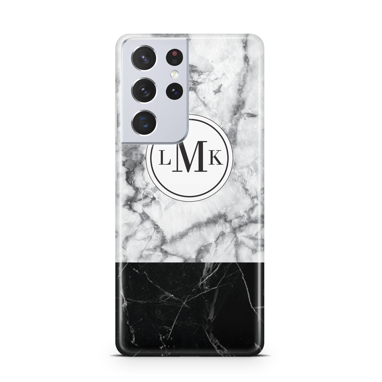 Geometric Marble Initials Personalised Samsung S21 Ultra Case