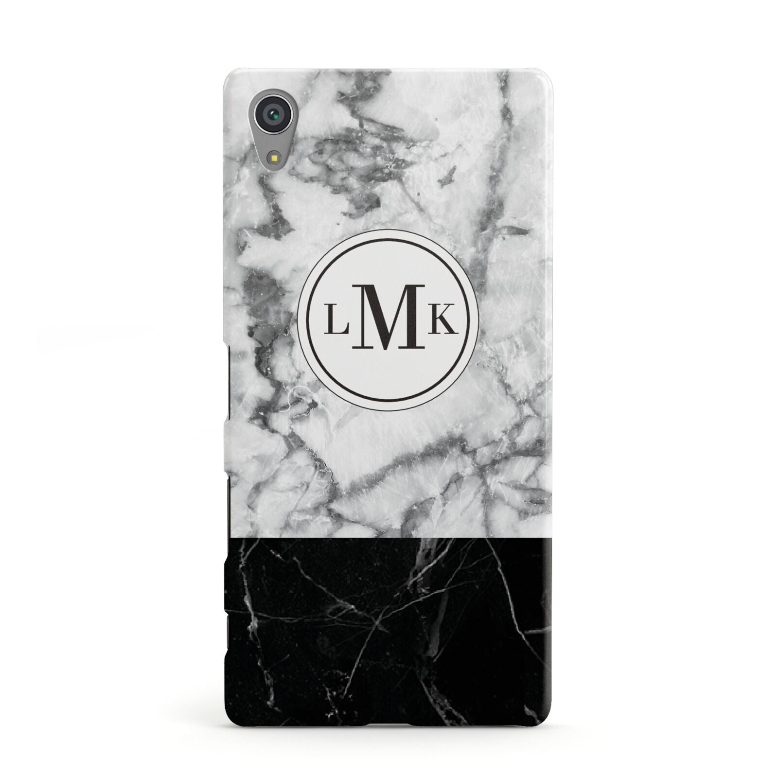 Geometric Marble Initials Personalised Sony Xperia Case