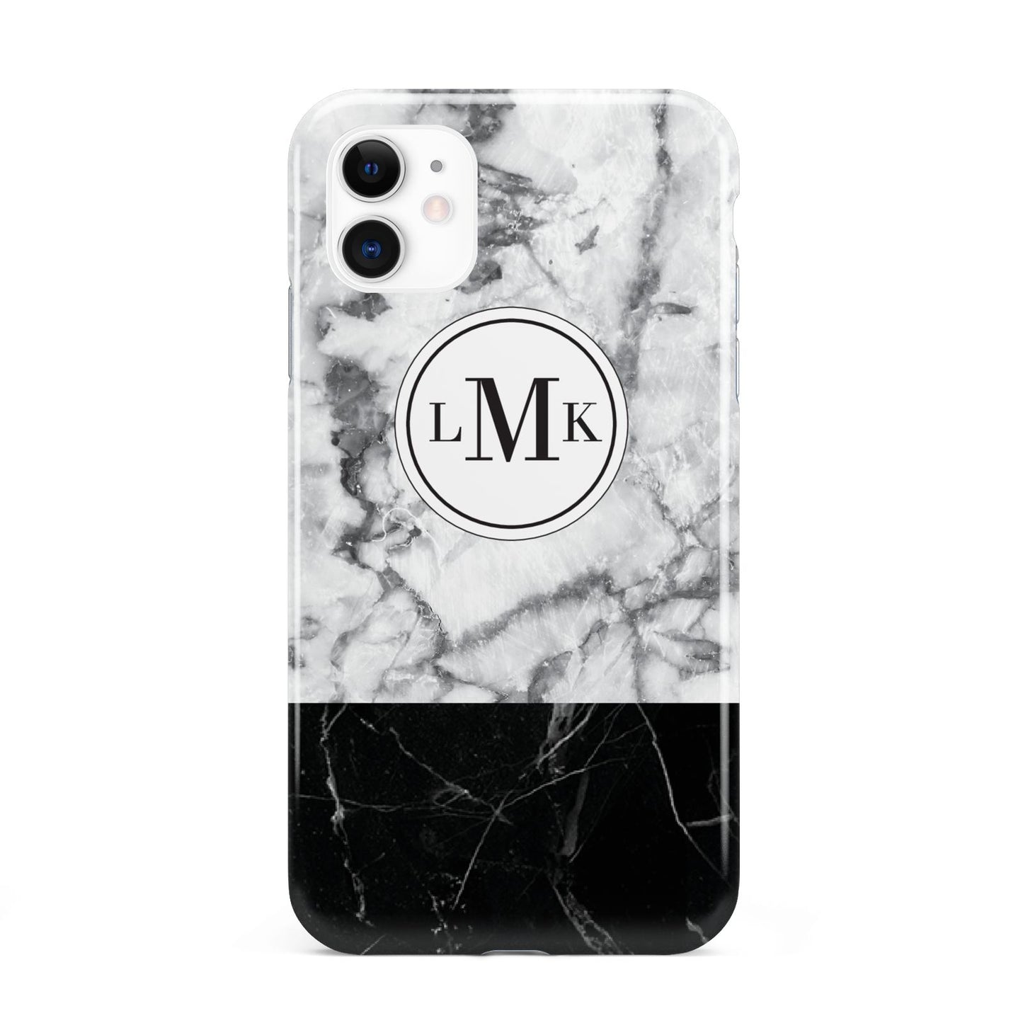 Geometric Marble Initials Personalised iPhone 11 3D Tough Case