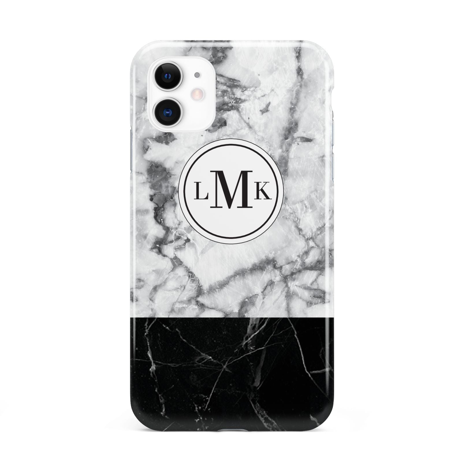 Geometric Marble Initials Personalised iPhone 11 3D Tough Case