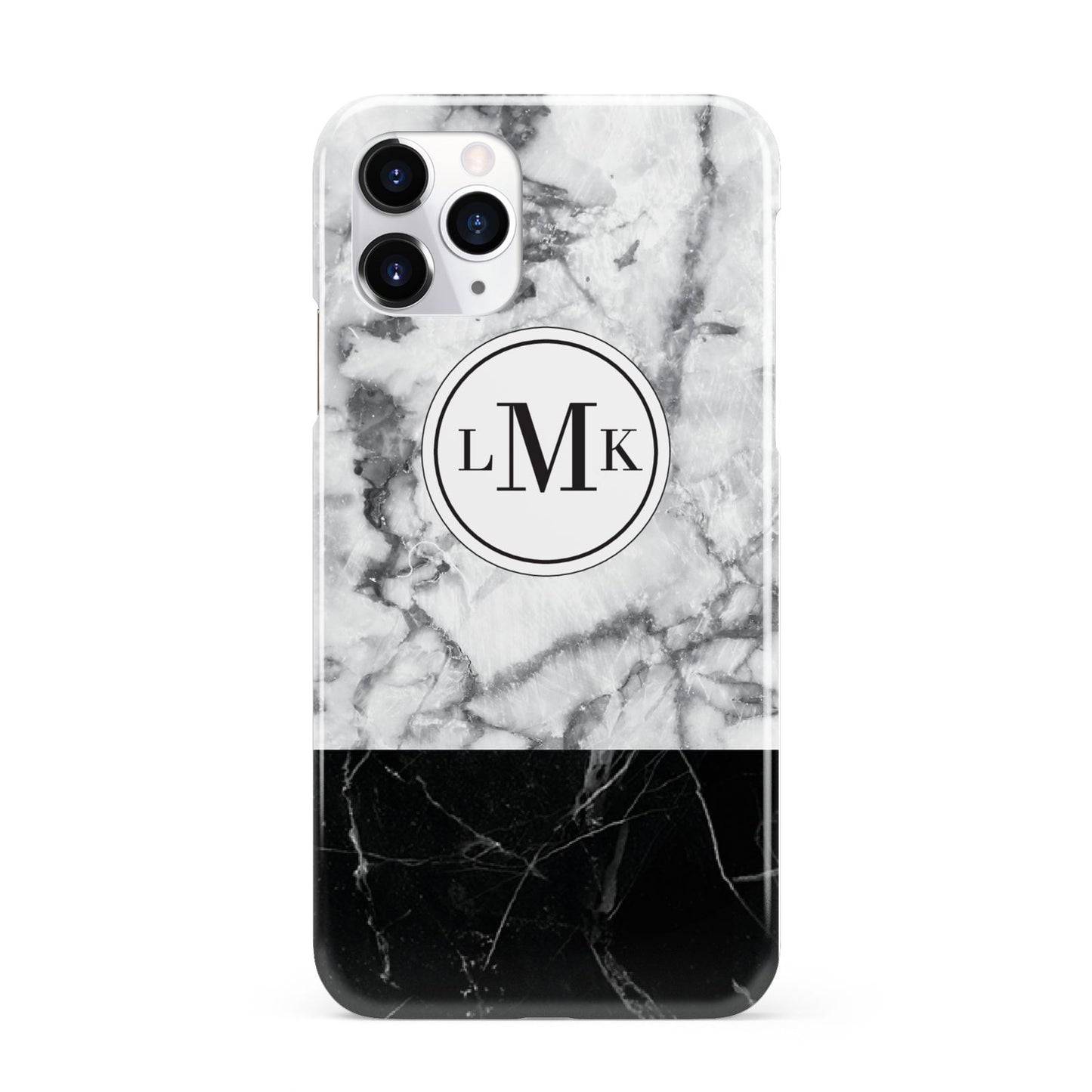 Geometric Marble Initials Personalised iPhone 11 Pro 3D Snap Case