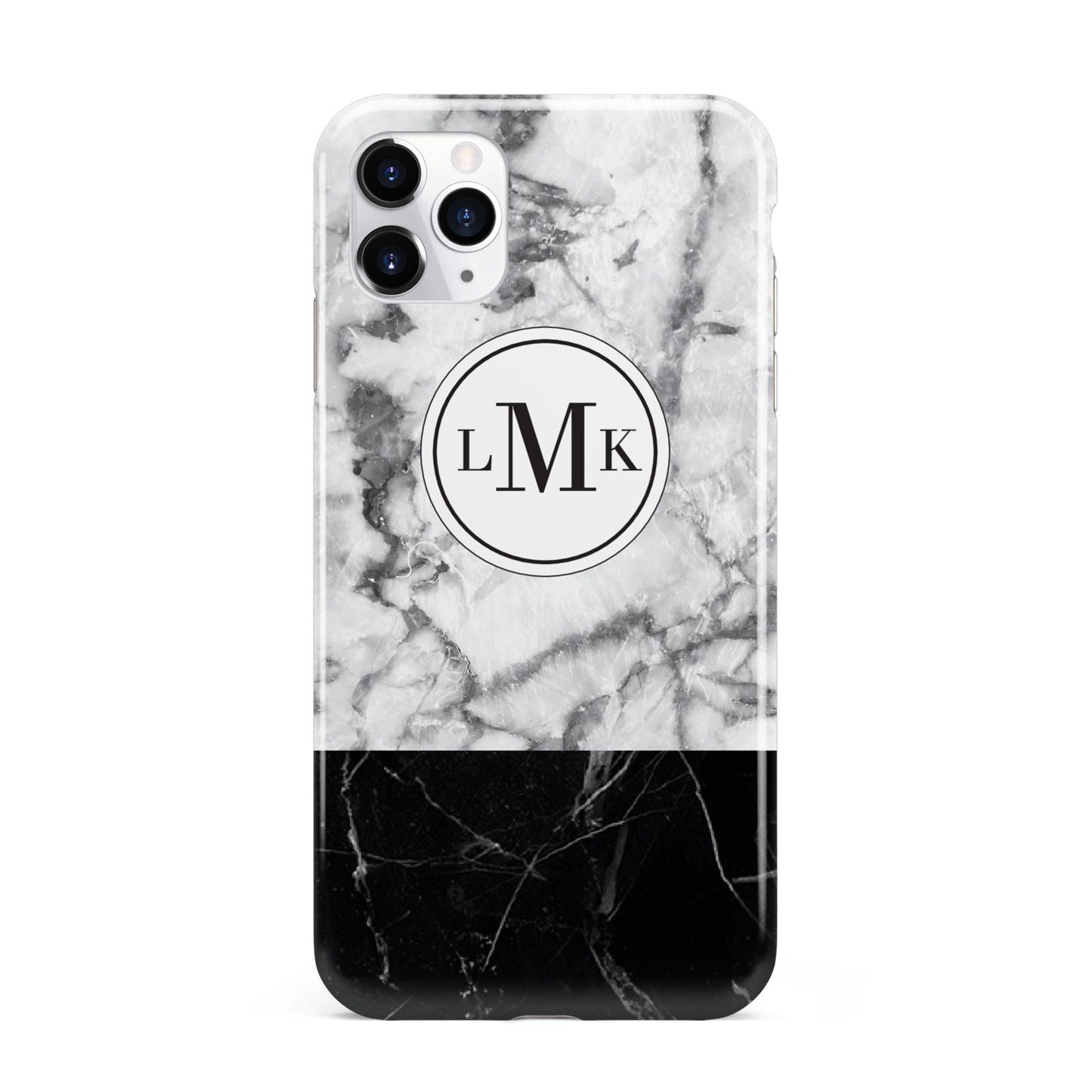 Geometric Marble Initials Personalised iPhone 11 Pro Max 3D Tough Case
