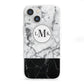 Geometric Marble Initials Personalised iPhone 13 Mini Clear Bumper Case