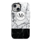 Geometric Marble Initials Personalised iPhone 13 Mini Full Wrap 3D Tough Case