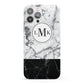 Geometric Marble Initials Personalised iPhone 13 Pro Max Full Wrap 3D Snap Case