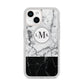 Geometric Marble Initials Personalised iPhone 14 Clear Tough Case Starlight