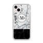 Geometric Marble Initials Personalised iPhone 14 Plus Clear Tough Case Starlight
