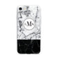 Geometric Marble Initials Personalised iPhone 7 Bumper Case on Silver iPhone