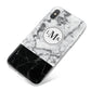 Geometric Marble Initials Personalised iPhone X Bumper Case on Silver iPhone