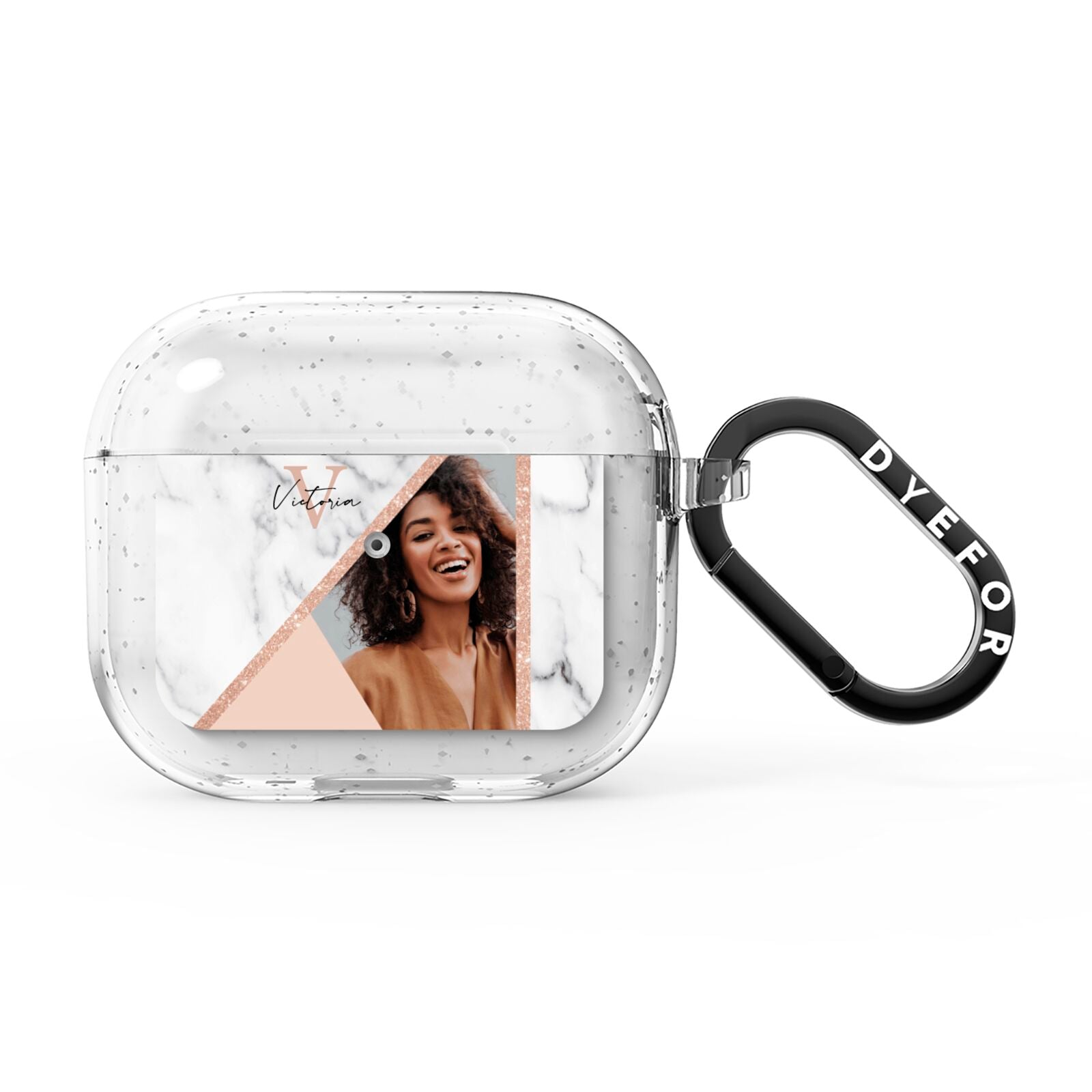 Geometric Marble Photo Upload AirPods Glitter Case 3rd Gen