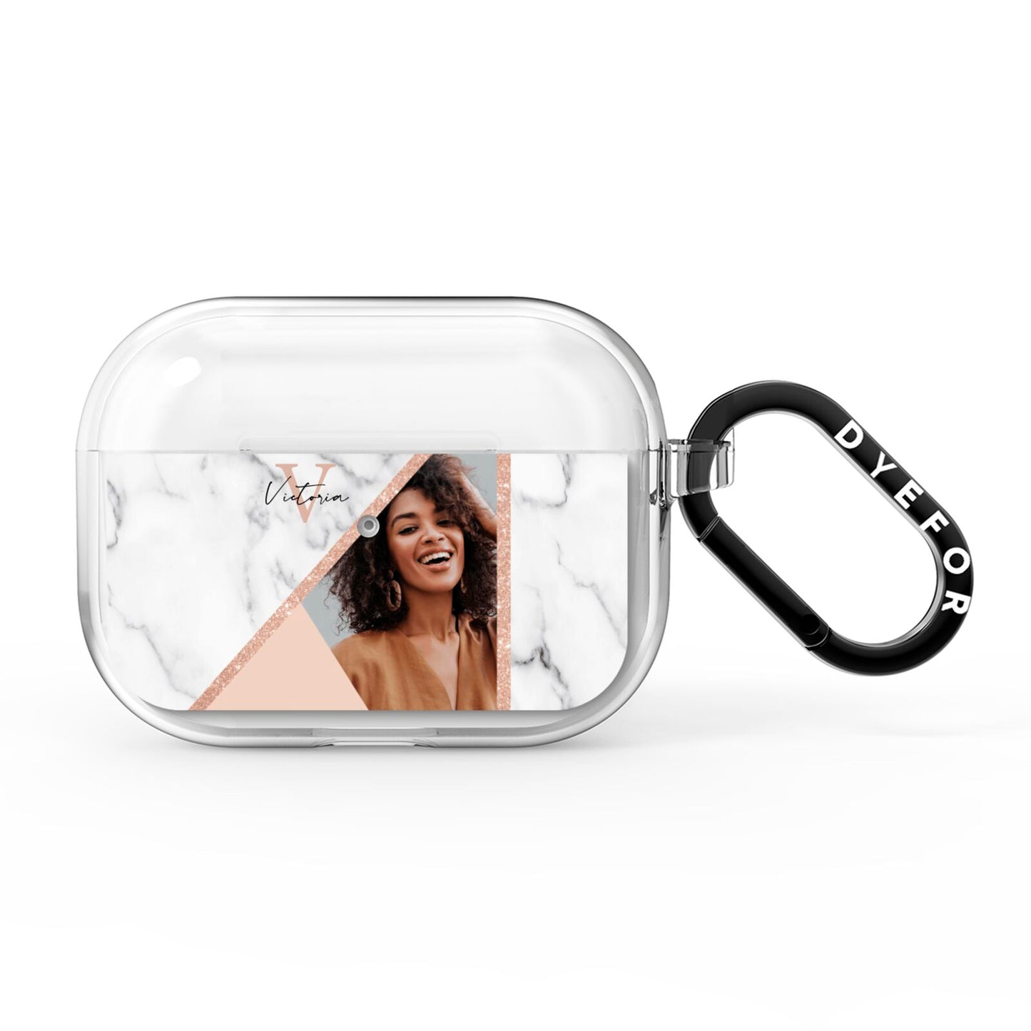 Geometric Marble Photo Upload AirPods Pro Clear Case